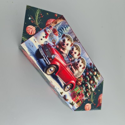 Новогодняя подарочная картонная упаковка для конфет (500грм) №240 