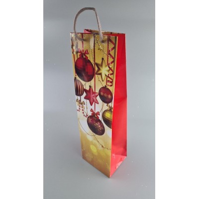 Пакет новогодний  бумажный под  бутылки-025 (12 шт)