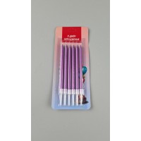 Свечи для торта Фиолетовая 6шт (ЛАК) (1 пачка)