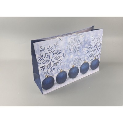 Картонные пакеты с ручками Гигант горизонтальные Новогодние  46*33*15-015 (12 шт)