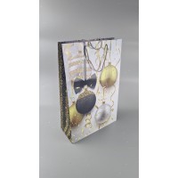 Новогодний картонные пакеты с ручками Гигант вертикальный 30х47х12-011 (12 шт)