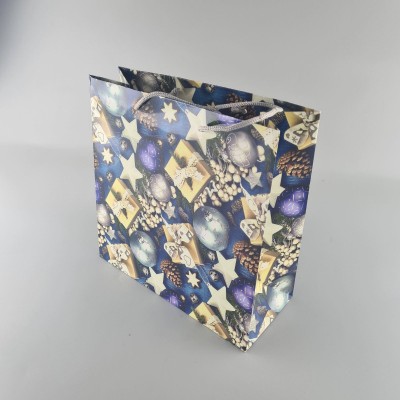 Пакеты бумажные подарочные , новогодние Квадрат 23*24*10- 03 (12 шт)