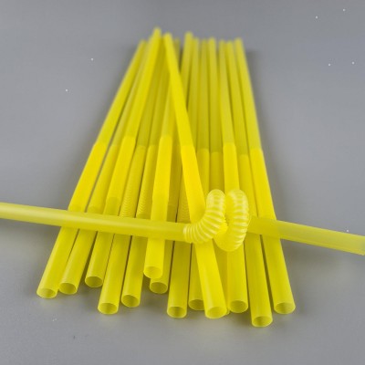 Трубочка-соломка для напитков с гофрой d6,0 -26см Желтая  Артистик (100 шт)