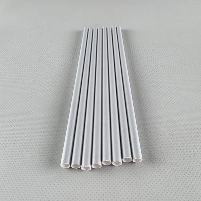 Соломка трубочка бумажная Ø 5 мм 20 см Серебристая, 25шт (1 пачка)