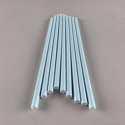 Соломка трубочка бумажная Ø 5 мм 20 см Мятно-зеленая, 25шт (1 пачка)