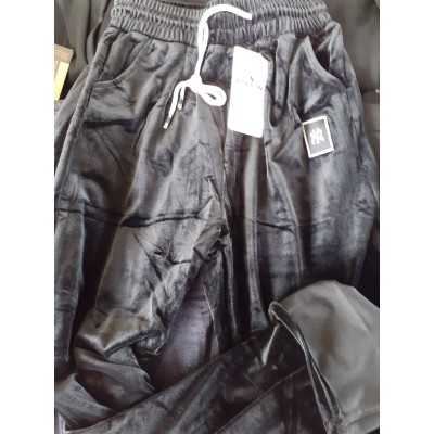 Брюки женские велюровые с карманами, с пчелой 2XL - 5XL Kenalin