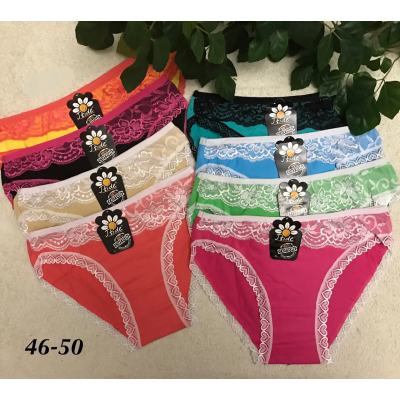 Трусы хлопковые с кружевом, размеры 46-50