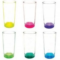 Набор высоких стаканов с цветным дном(280мл)