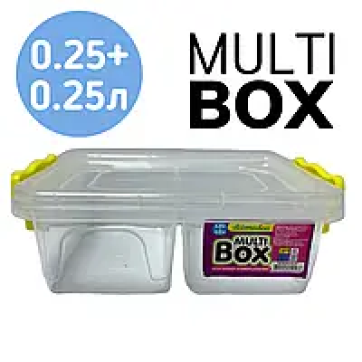 Контейнер универсальный пищевой на 2 секции, (0.25+0.25 л), MULTI BOX A-27