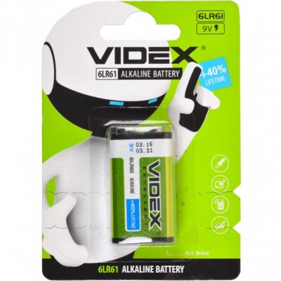 Батарейка Videx Alkaline 6LR61 (крона) 9V