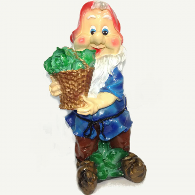 Большой садовый Гном с капустой 67 см