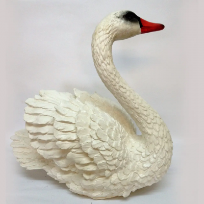 Садовая фигура Лебедь белый 38 см, Материал - гипс