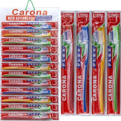 Зубные щетки "Carona" 18,5см на блистере, 651