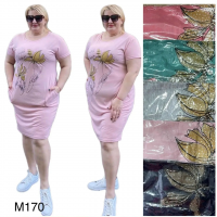 Женское платье с карманами, 4XL,5XL,6XL (50-58) микс цветов