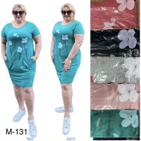 Женское платье с карманами, 4XL,5XL,6XL (50-58) микс цветов