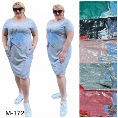 Женское платье с карманами, 4XL,5XL,6XL (50-58) микс цветов