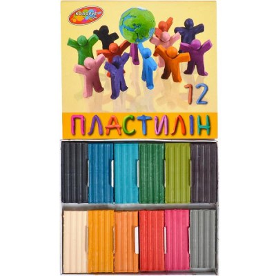 Пластилин "Колорит" 215 г 12 цветов (97093)