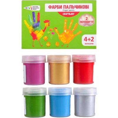 Краски пальчиковые 4+2 цвета, 240 мл Craft and Joy "Гамма" 107407