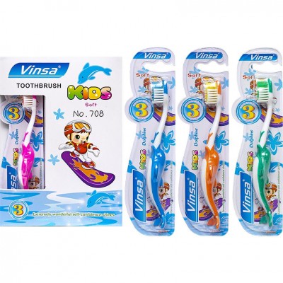 Зубные щётки детские "Vinsa Soft" дельфин", 15 см дракончик, 88425