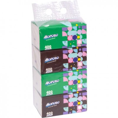 Салфетки бумажные антибакрериальные белые 400 шт в ПЭТ упаковке, 20х20 см, 113222