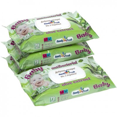 Влажные салфетки "Handy Fresh", алоэ, 72 шт. с клапаном, 114431