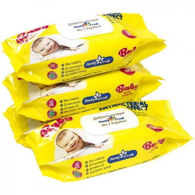 Влажные салфетки "Handy Fresh" antibacterial 102 шт. с клапаном, 114445