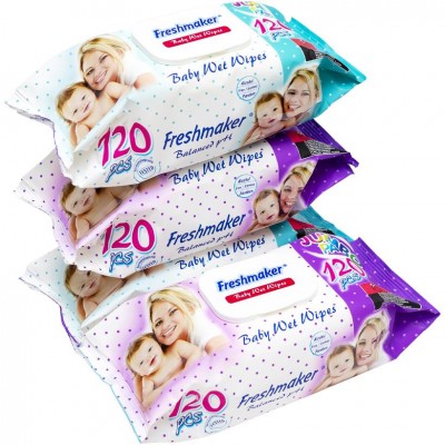 Влажная салфетка "Freshmaiker" jumbo pack 120шт КЛАПАН, 114500
