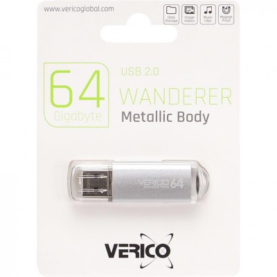 Флешка Verico USB 64Gb Wanderer Silver, 113614