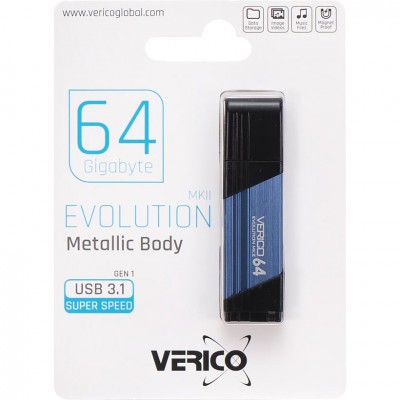 Флешка Verico USB 64Gb MKII Navy Blue USB 3.1, 113605