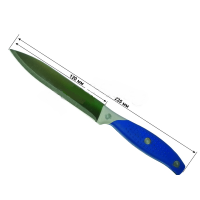 Нож на планшете №2, средняя синяя резиновая ручка, 235 мм.