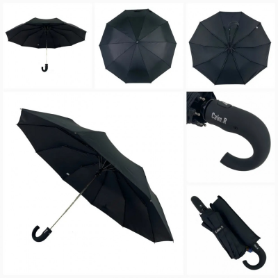 Зонт мужской полуавтомат 10 спиц, антивитер. (356)