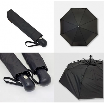 Зонтик мужской полуавтомат на 8 спиц "антиветер", 21301 Венгрия	