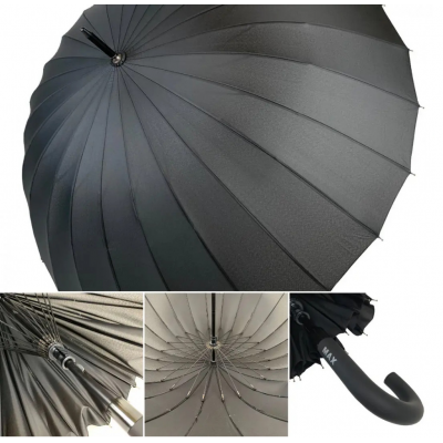 Зонт трость мужской механика на 24 карбоновых спиц "антиветер", 611 Венгрия