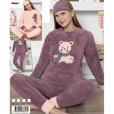 Пижама тёплая махровая. Размер S,M,L,XL (44-50) расцветки в ассорт. Турция