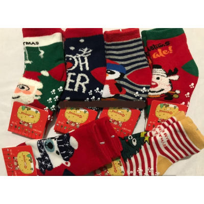 Детские махровые новогодние носки для детей 6-12, 12-18 месяцев