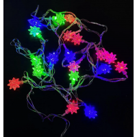 Гирлянда электрическая "Звездочки объемные" мультицвет LED 20шт, 3,5м, 116377 (O-22)