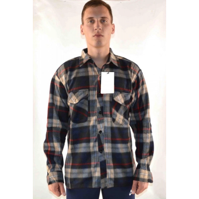 Мужская рубашка на флисе, Размеры XL-5XL.