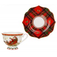 Фарфоровая чашка (180мл) с блюдцем, серия Шотланка
