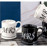 Керамическая чашка (400мл) Белая и черная, качество супер!!!! MRS (в подарочной упаковке)
