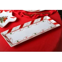 Фарфоровое прямоугольное блюдо)35*14*2см) Новогоднее