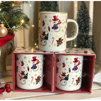 Фарфоровая чашка (400мл) Новогодняя
