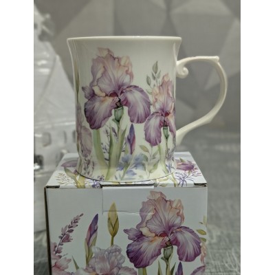 Фарфоровая чашка (400мл) Ирисы производство Lefard 
