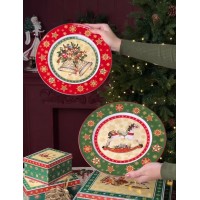 Фарфоровая новогодняя  тарелка (21см) производство Lefard тончайший фарфор