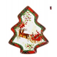 Фарфоровая тарелка в форме  ёлочки(25,1*21,5*3см) Christmas stor, Серия Шотланка