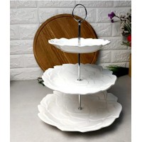 Порцелянова фруктівниця 3 ярусу * Біла троянда * Порцелянова фруктівниця 3 ярусу * Біла троянда *