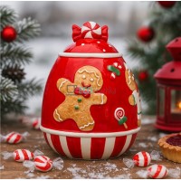 Керамическая ёмкость для сладостей (600мл) Пряничный домик