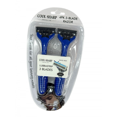 Верстати для гоління чоловічі. 3 леза, з поворотною головкою, 4шт на аркуші