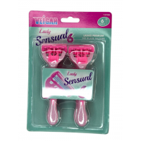 Жіночі одноразові верстати із системою із шести гострих лез, 4шт на аркуші №404 Жіночі одноразові верстати із системою із шести гострих лез, 4шт на аркуші №404