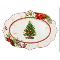 Фарфоровое овальное блюдо  (35*25*3см)  Christmas story 