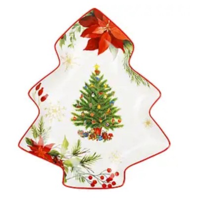 Фарфоровая тарелка в форме елочки (25*21*2,5см)  Christmas story